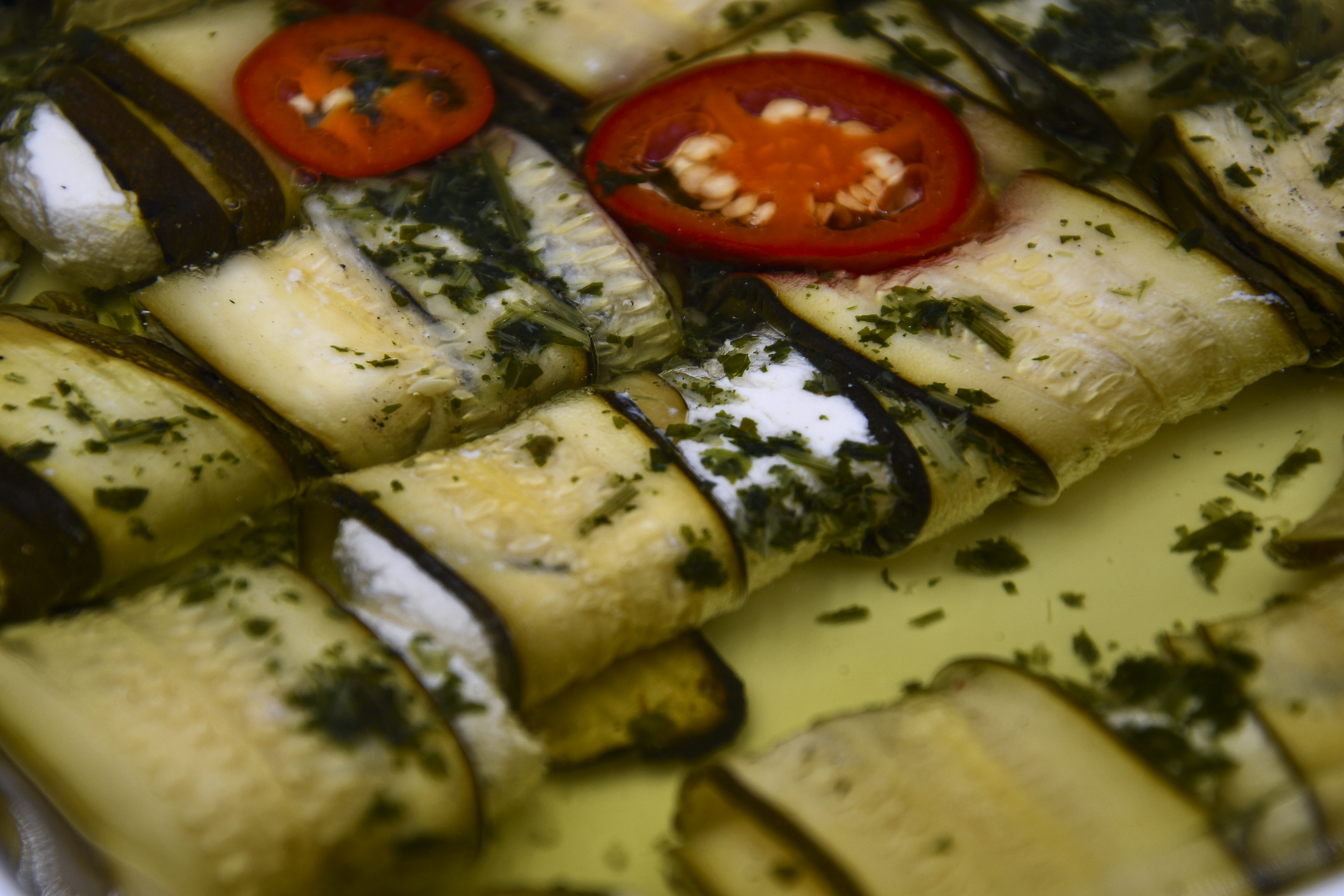 Involtinis de courgette au fromage de vache